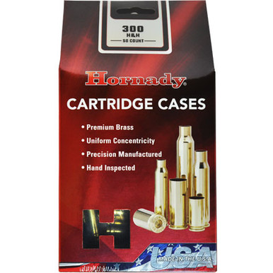 Hornady .300 H&H Magnum Unprimed Rifle Brass 50cnt-86725