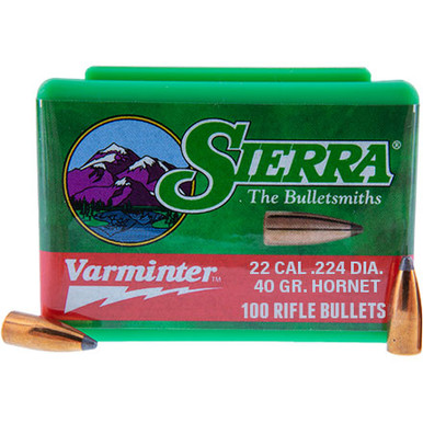 Sierra Varminter 1100 .22 Cal 40 gr HORNET Bullets-100cnt