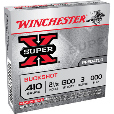 Winchester XB41000 SuperX 410 Gauge 2.5 3" Pellets 000 Buck Shot 5 Rounds