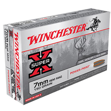 Winchester X7MMR1 SuperX 7mm Rem Mag 150 GR Power Point 20 Rounds