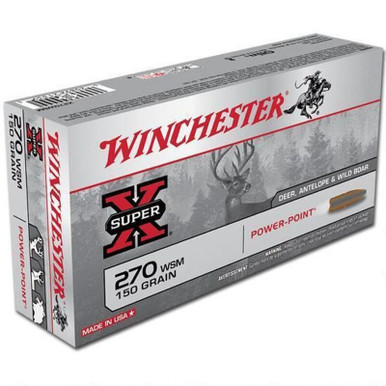 Winchester X270WSM Super X .270 WSM 150 GR Power Point 20 Rounds