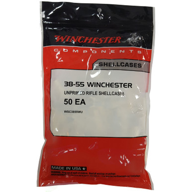 WINCHESTER 38-55 WINCHESTER UNPRIMED RIFLE BRASS CASES 50 COUNT WSC3855WU