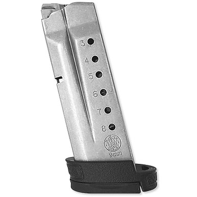 Smith & Wesson 199360000 M&P Shield 9mm 8 Round Aluminum Silver Finish Magazine
