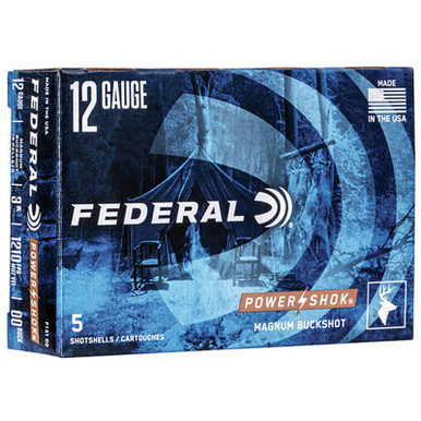 Federal F13100 PowerShok 12 Gauge 3" 15 Pellets 00 Shot 5 Rounds