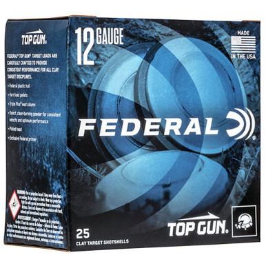 Federal TGL128 Top Gun 12 Gauge 2.75" 1- 1/8 oz 8 Shot 25 Rounds