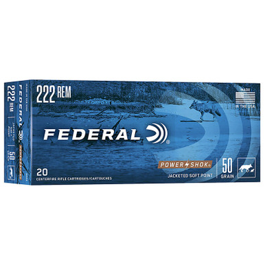 Federal 222A PowerShok 222 50 GR JSP 20 Rounds