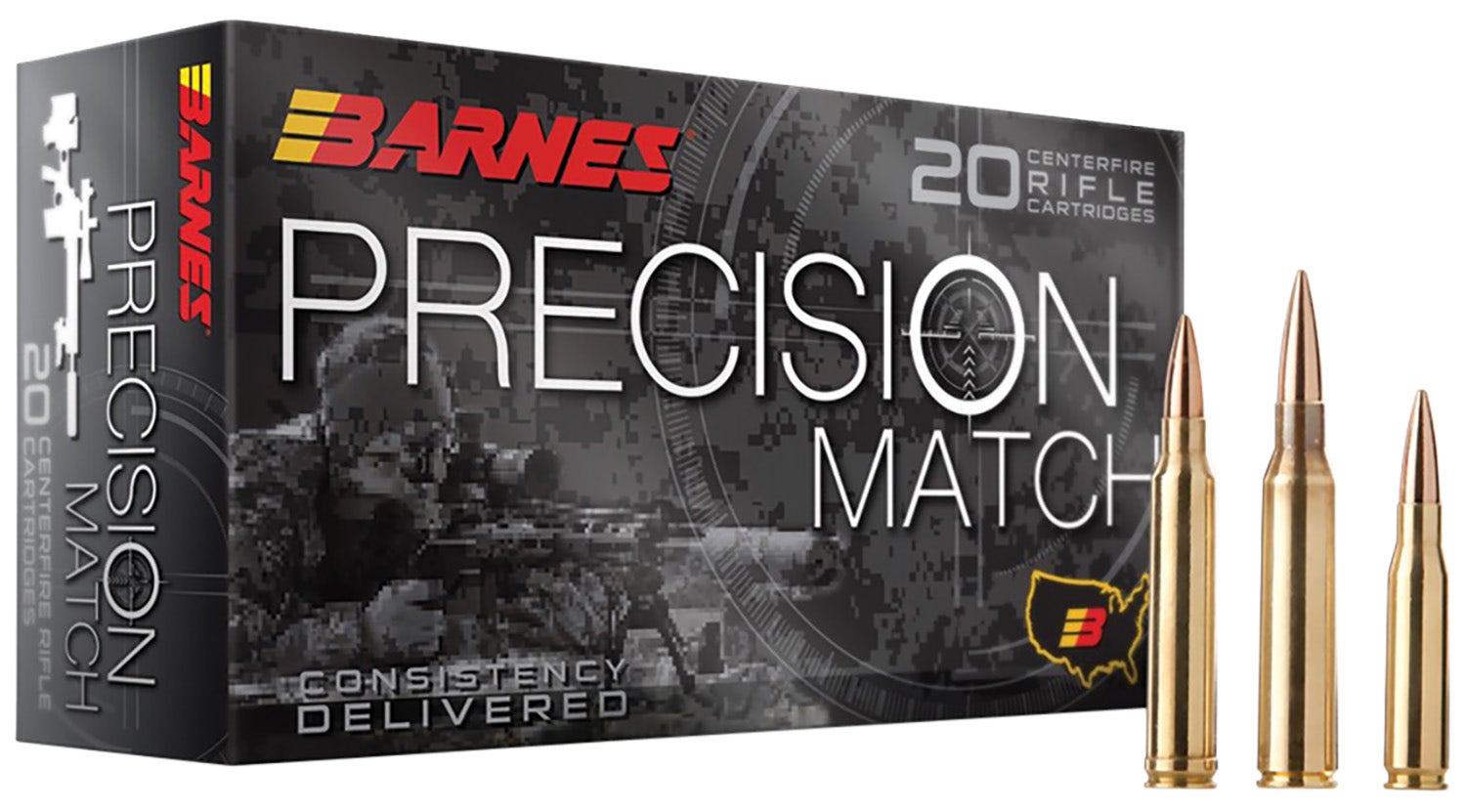Barnes Bullets Precision Match 6.5 PRC 145 gr Open Tip Match Boat-Tail 20 Per Box