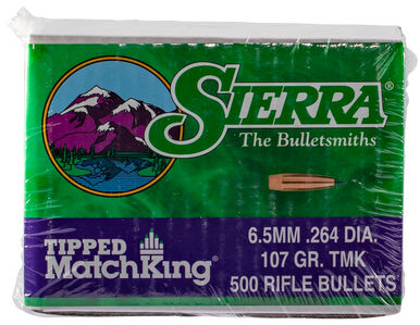 Sierra Tipped MatchKing 7407C 6.5mm 107 gr Poly Tipped Bullets-500cnt