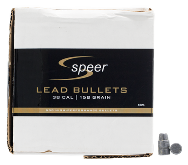 Speer Lead Handgun 4624 .35 Cal 158 gr Lead Semi-Wadcutter Bullets-500cnt