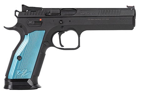 CZ-USA TS 2 .40 S&W 17+1 5.28" Overall Black Finish Steel Barrel/Slide/Frame Ambi Safety Blue Aluminum Grips FO Sights 91222