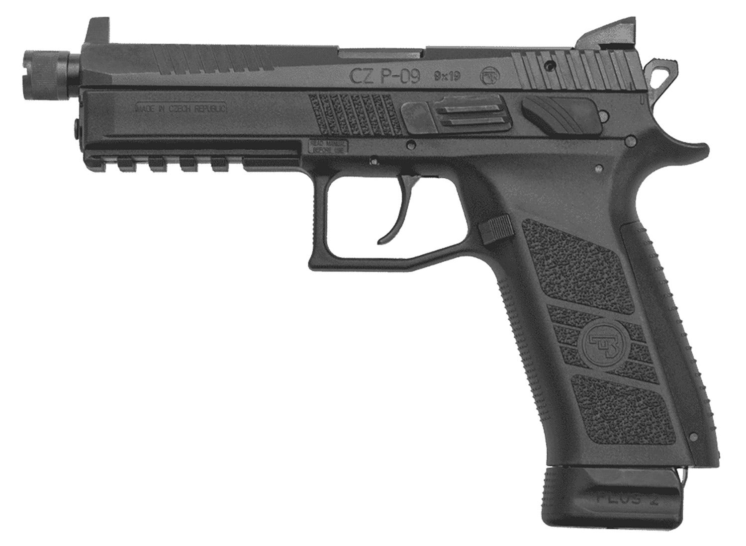CZ-USA  P-09 Suppressor Ready 9mm Luger 5.15" TB 21+1  Black Finish