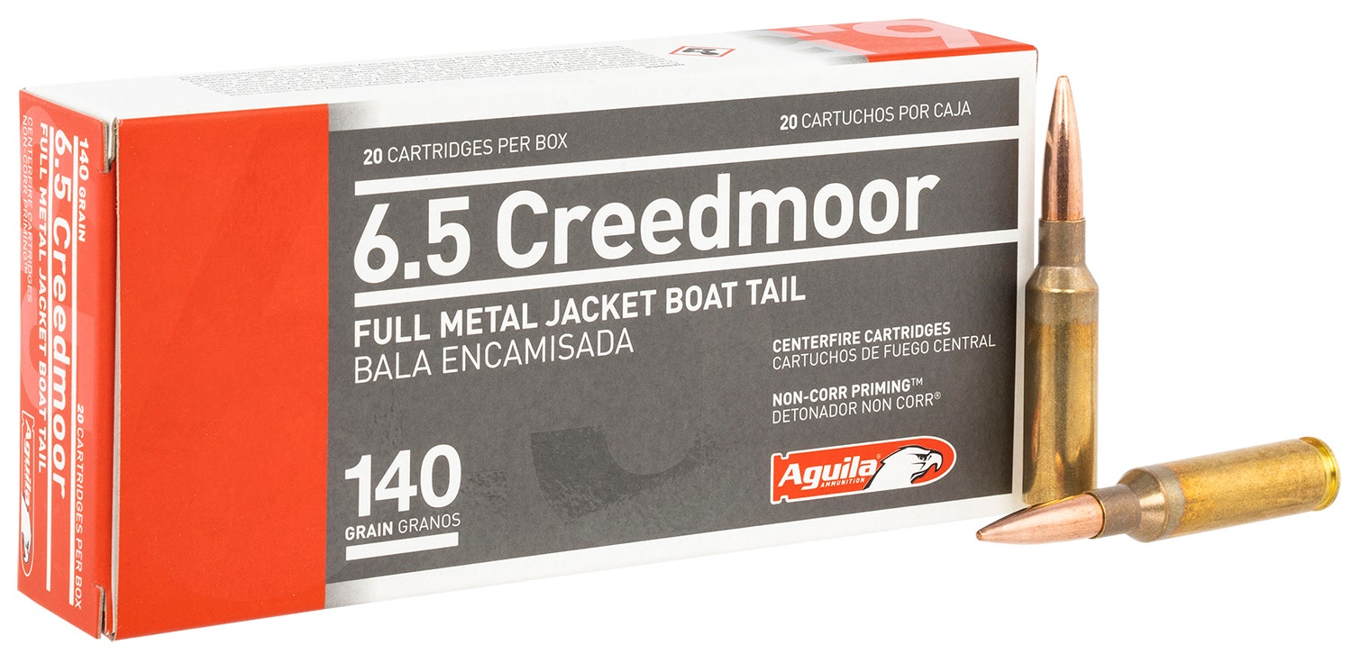 Aguila Rifle 6.5 Creedmoor 140 gr Full Metal Jacket Boat-Tail (FMJBT) 20 Bx