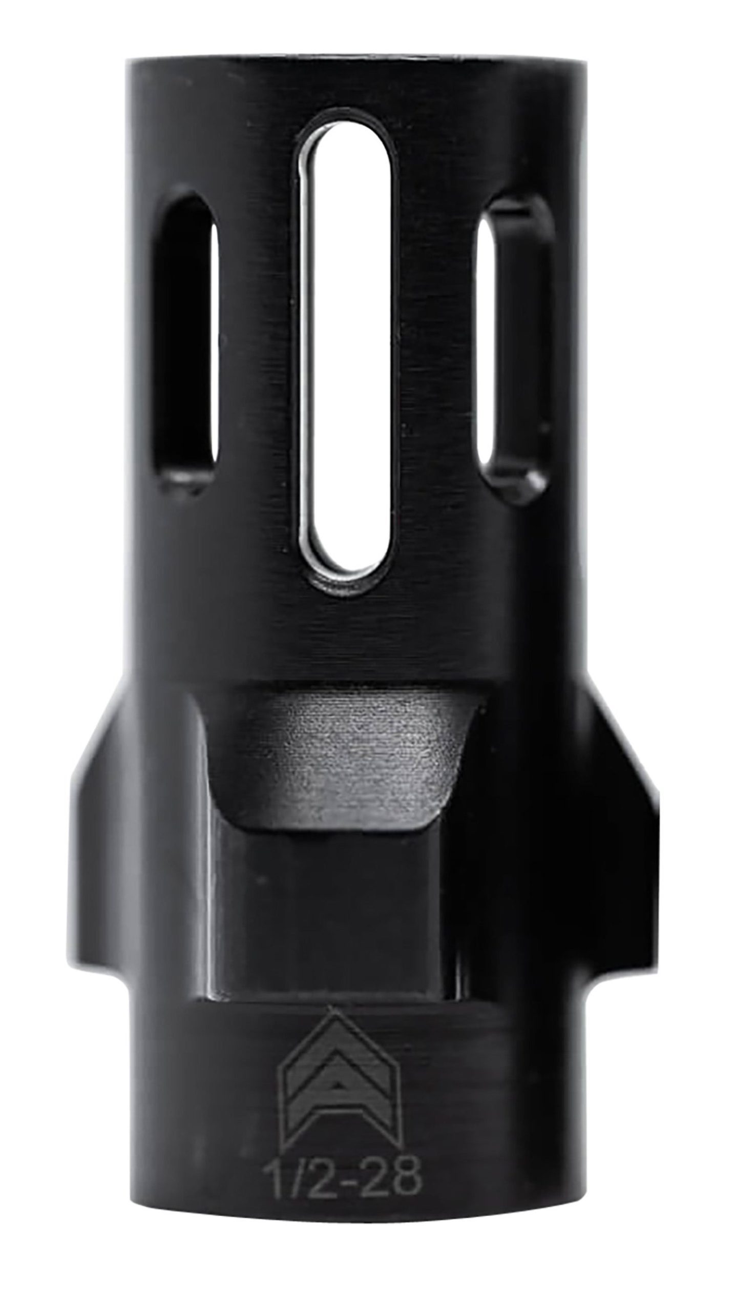Angstadt Arms Flash Hider  Black Hardcoat Anodized Steel with 1/2"-28 tpi Threads 1.42" OAL for 9mm Luger