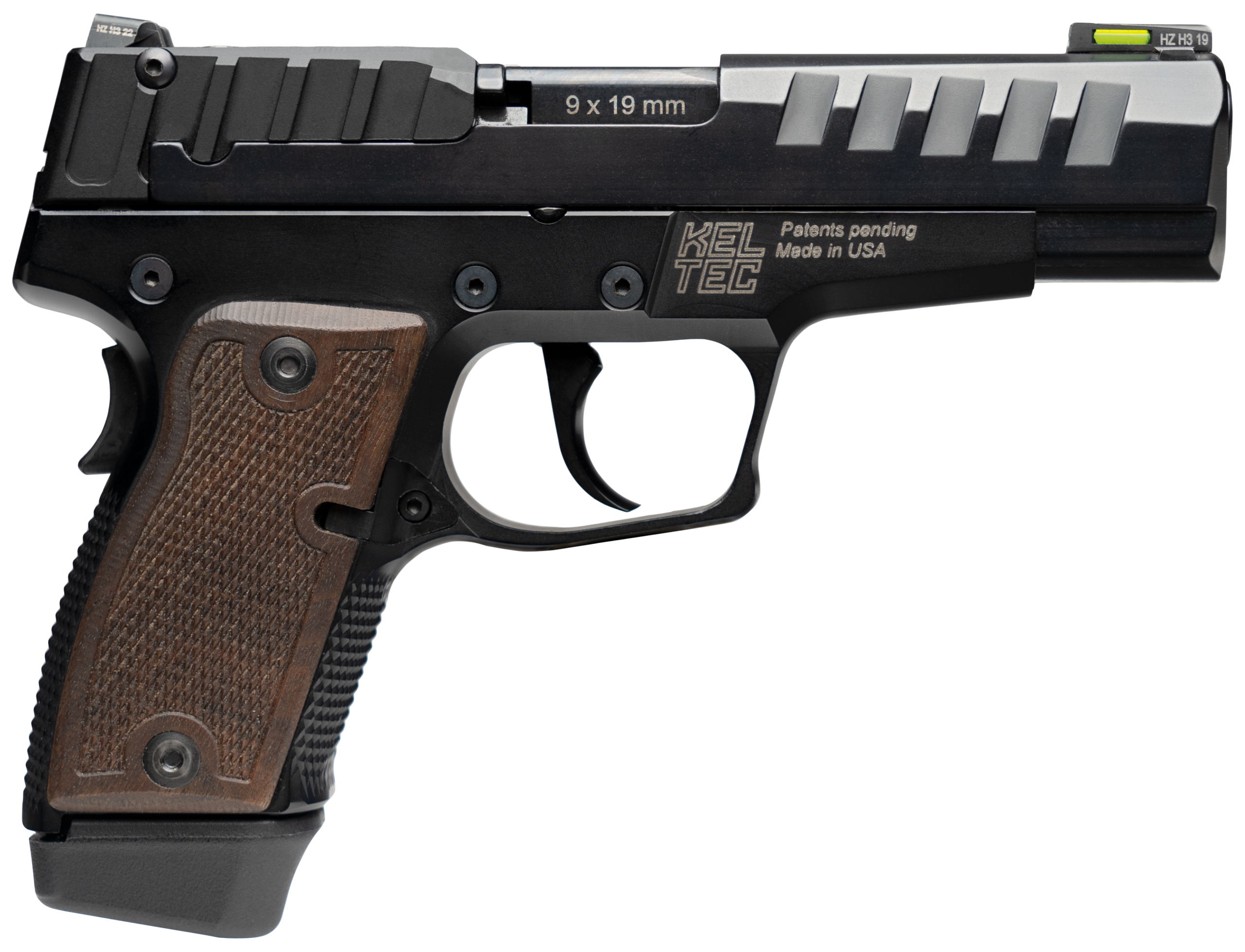 Kel-Tec P-15 9mm Luger 4" Pistol Black/Walnut Grip