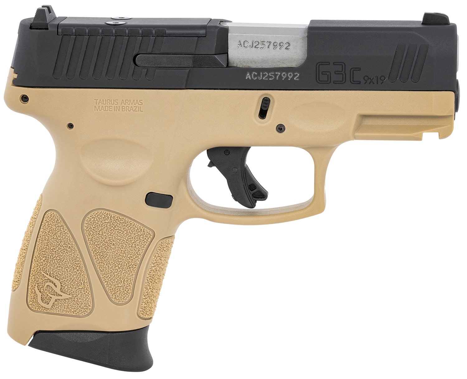 Taurus 9mm Luger Caliber with 3.26" Barrel, 12+1 Capacity, Brown Polymer with Picatinny Rail Frame