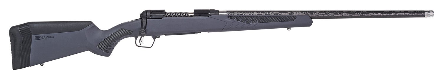 Savage Arms 110 UltraLite 7mm PRC Rifle 2+1 22" Proof Research Carbon Fiber Wrapped Barrel, Black Melonite Rec, Gray AccuStock with AccuFit 58004