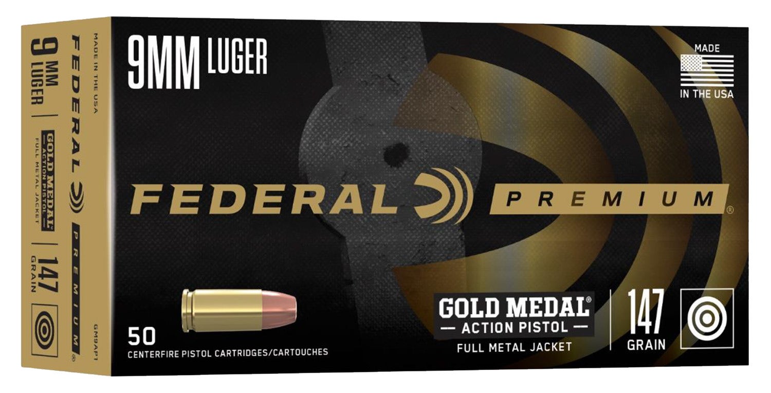 Federal Gold Medal Premium 9mm Luger 147 Gr. FMJ 50/Box