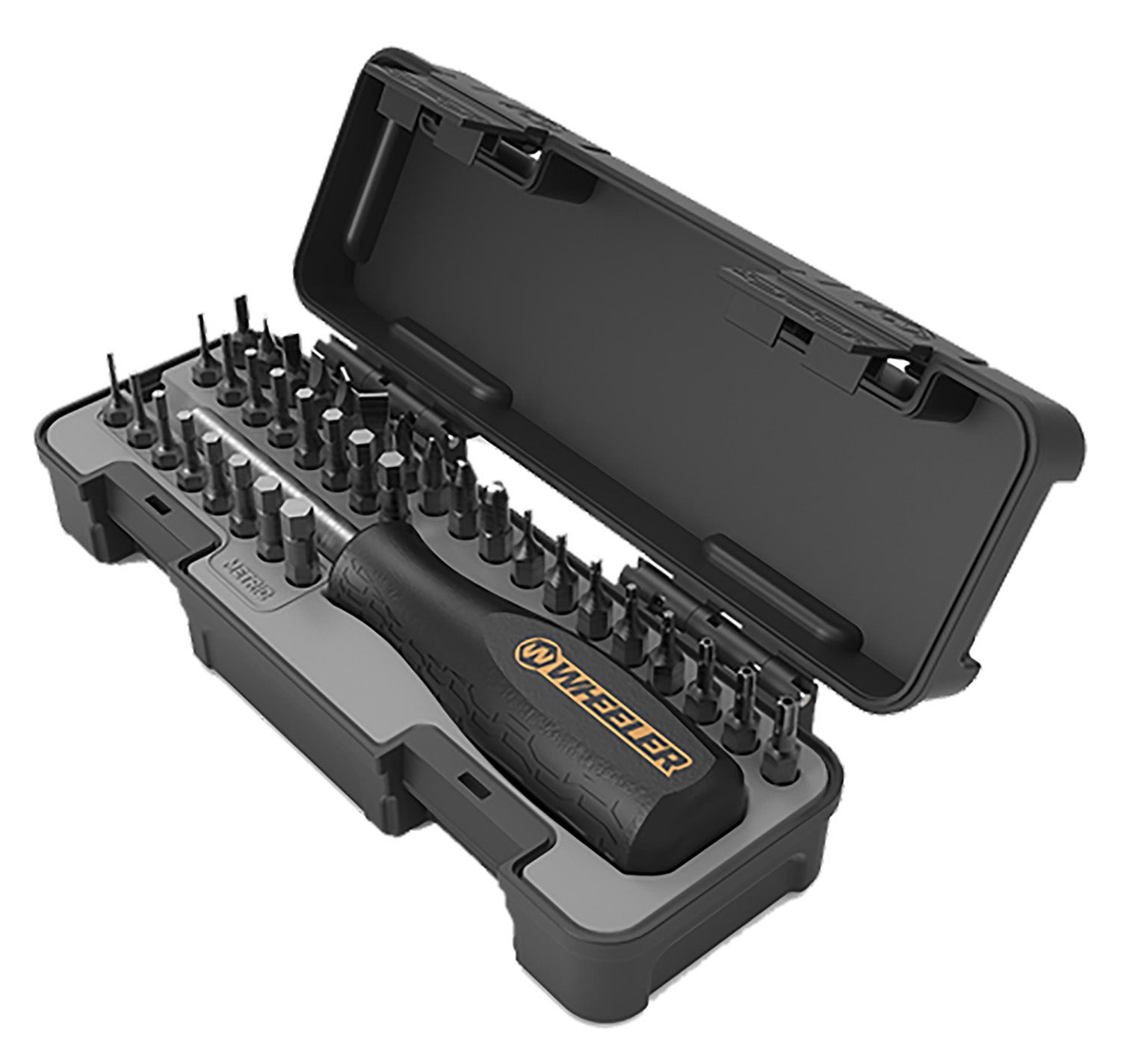 Wheeler SpaceSaver Screwdriver Set w/Magnetic Tip Handle 36 Pieces Black Case