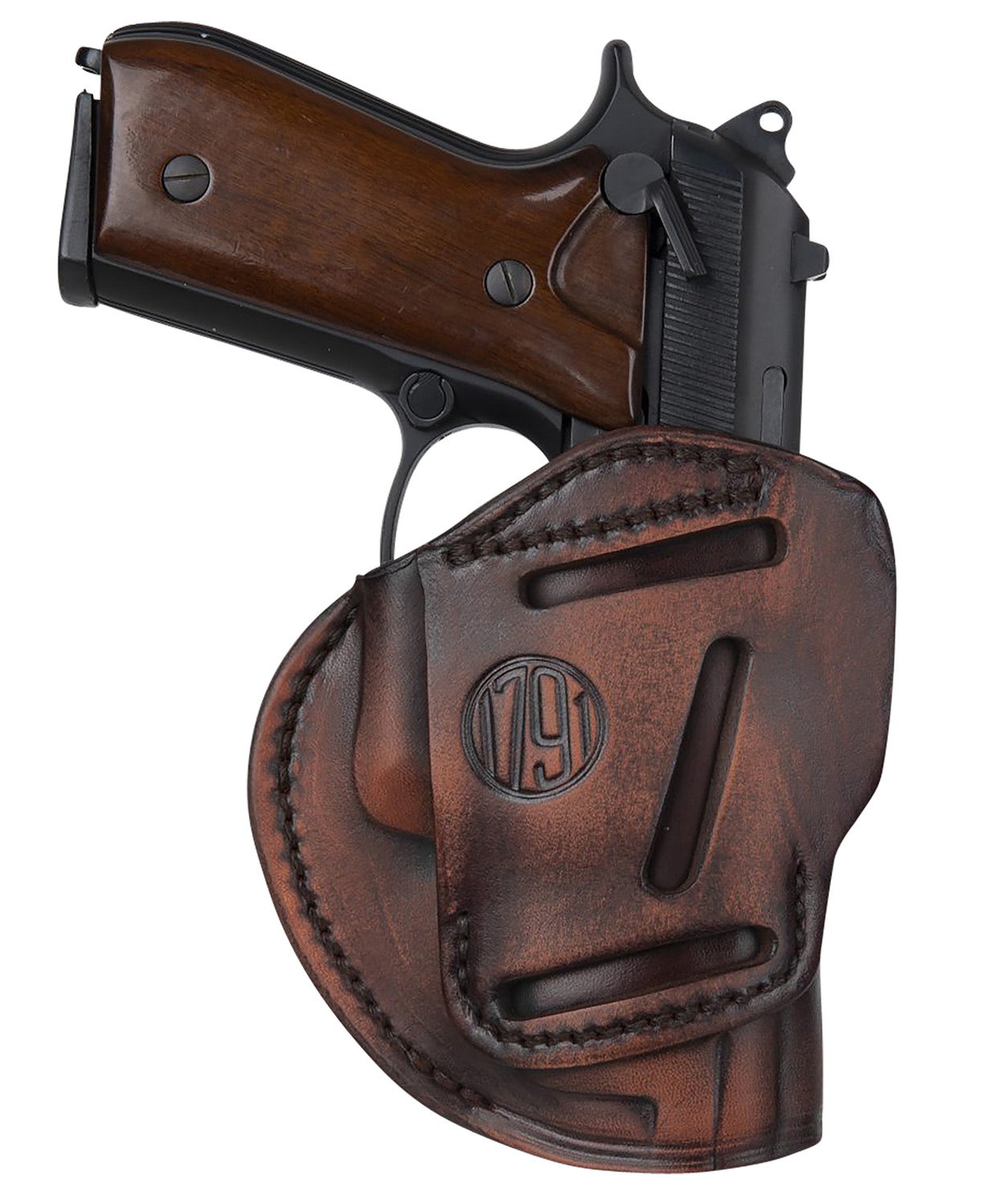 1791 Gunleather 3-Way OWB Size 06 Vintage Leather Belt Loop Fits Beretta 92/ Walther PPQ/ Sig P320 RH/LH