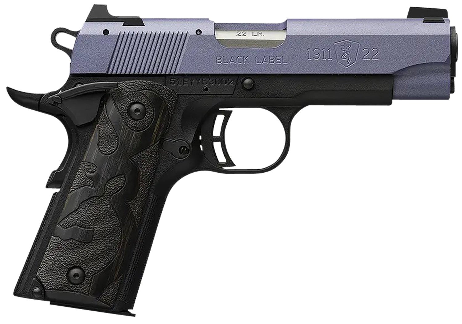 Browning 1911 Black Label Compact 22 LR Pistol 3.63" Matte/Crushed Orchid Cerakote 051894490