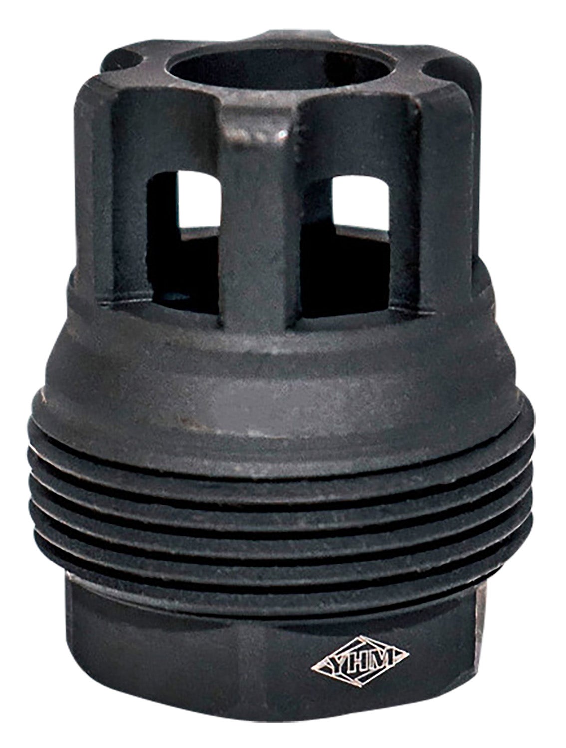 Yankee Hill sRx QD Mini Muzzle Brake Black Phosphate Steel 1/2"-28 tpi 9mm 1.10" OAL & 9.375" Diameter sRx Adapters
