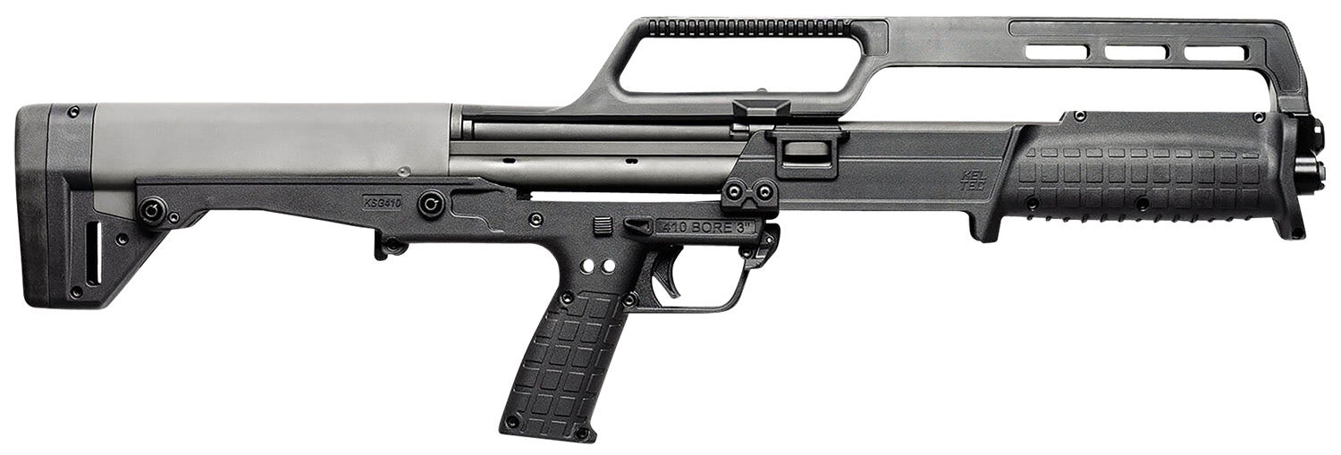 Kel-Tec KSG 410 GA Bullpup Pump Shotgun 10+1 18.5" Barrel 3" Chamber Synthetic Fixed Stock Fiber Optic Sights Black KSG410BLK