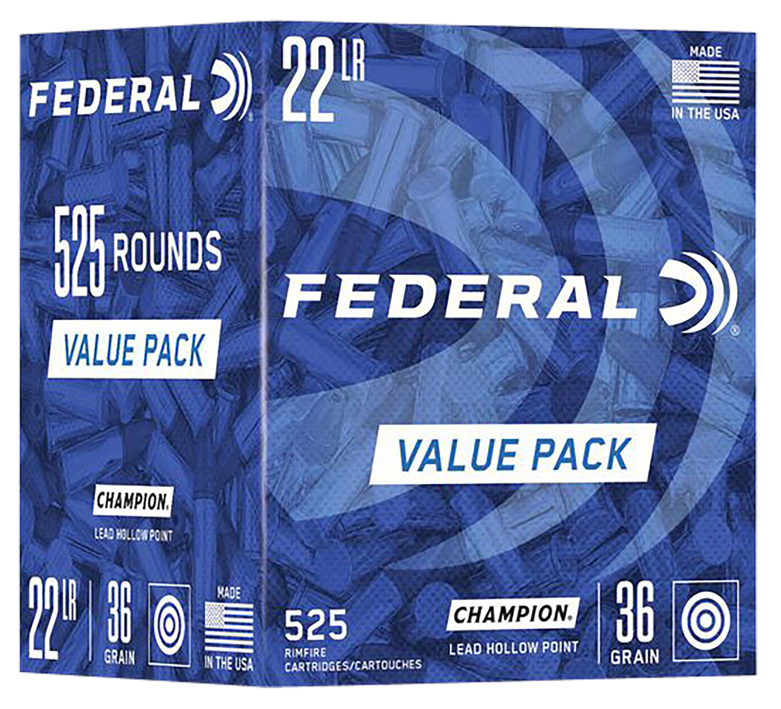Federal Champion Training Value Pack 22 LR 36 gr Lead Hollow Point 525 Per Box