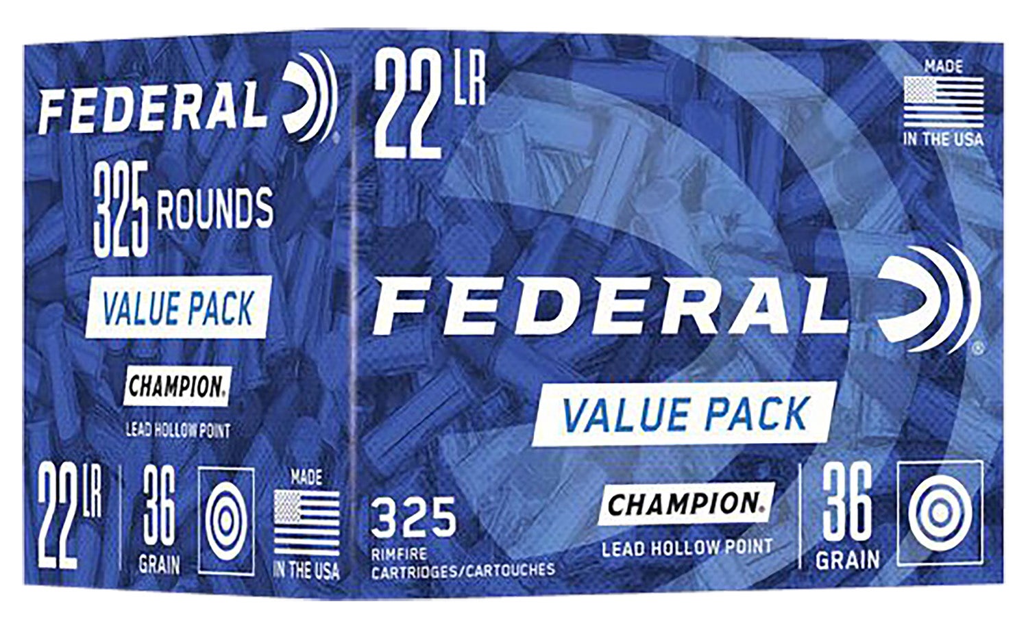 Federal Champion Training Value Pack 22 LR 36 Gr. Lead Hollow Point (LHP) 325/Box