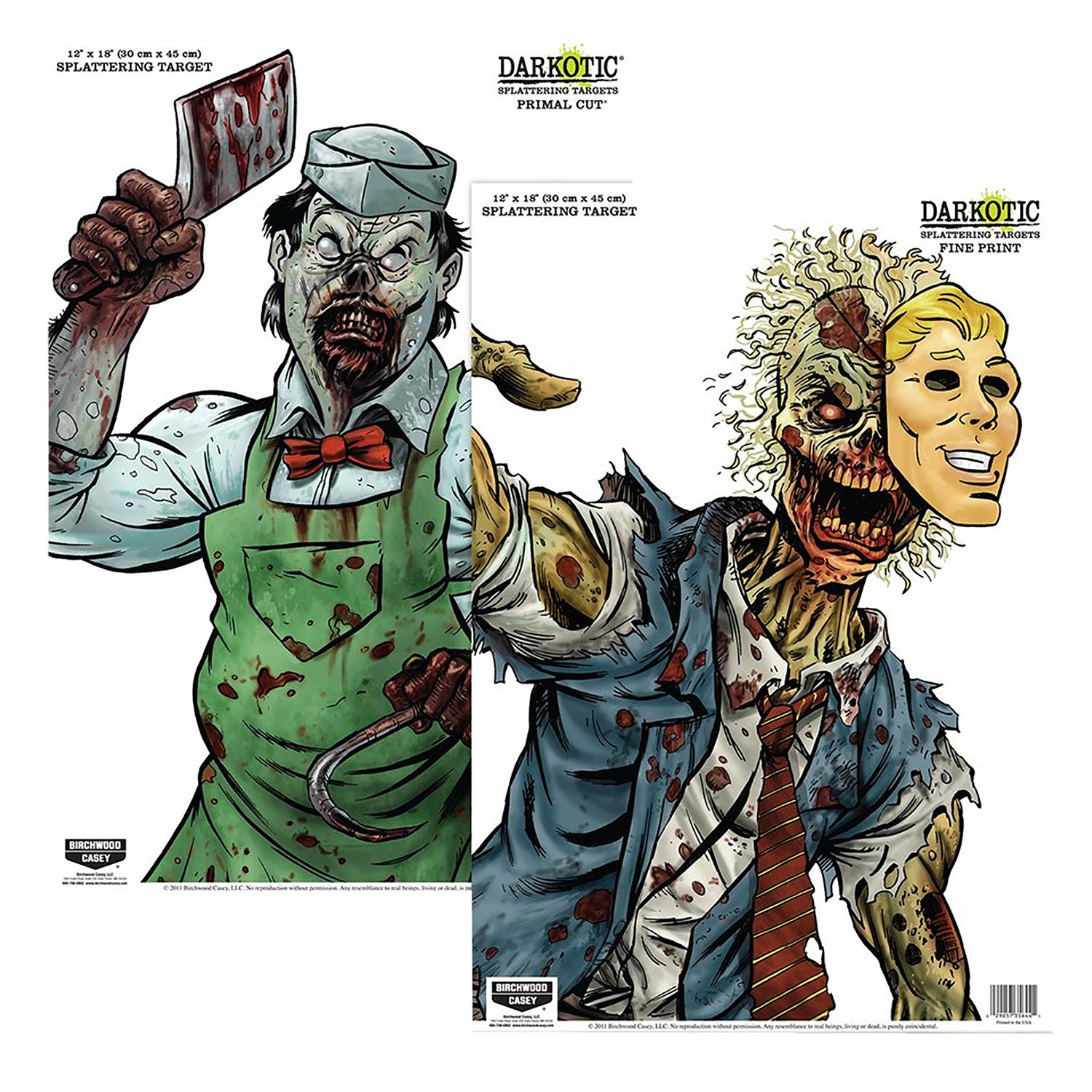 Birchwood Casey Darkotic Primal Cut Zombie Butcher/Lawyer Paper All Firearms 12" x 18" Impact Enhancement Splatter