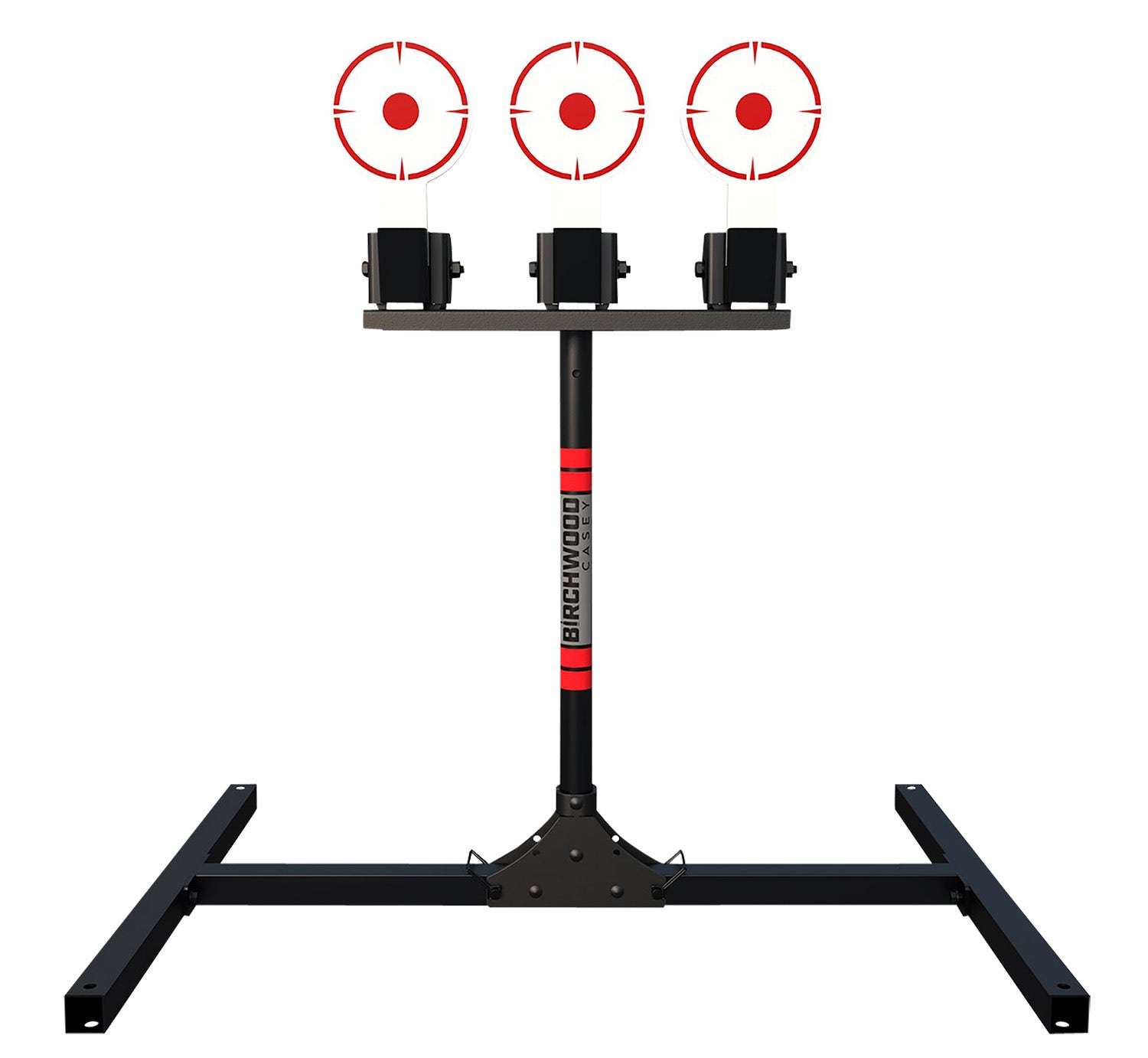 Birchwood Casey 3TPR 3 Spring Loaded Self Resting Targets Plate Rack Black/Red AR500 Steel 0.37" Thick Standing