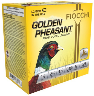 Fiocchi Golden Pheasant Nickel-Plated 16 Ga 2.75" 1-1/8 oz 5 Shot