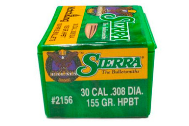 Sierra MatchKing PALMA 2156 .30 Cal 155 gr HPBT PALMA Bullets-100cnt