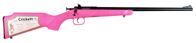 Crickett .22 LR 1rd 16.13" Blued Pink Synthetic Stock RH (Youth)