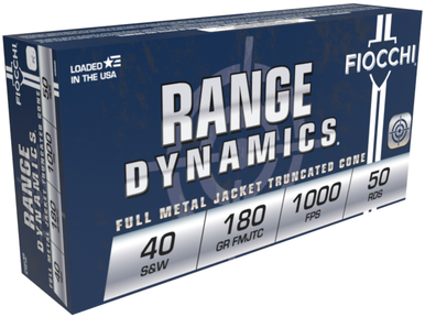 Fiocchi Range Dynamics .40 S&W 180gr FMJ Truncated Cone 50Rnd Handgun Ammunition