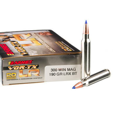 Barnes VOR-TX LR .300 Winchester Magnum 190gr LRX Boat Tail 20Rnd Rifle Ammunition