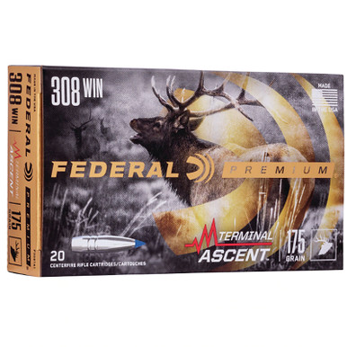Federal P308TA1 Premium 308 Win 175 GR Terminal Ascent 20 Rounds