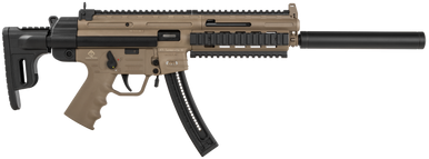 German Sport Guns GSG-16 .22LR 16in Black Faux Suppressor Barrel 22+1Rnd Tan Synthetic Adj Stock Semi-Auto Rimfire Rifle