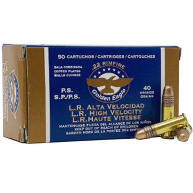 Aguila Golden Eagle AG22LR38/500 22LR High Velocity 38GR HP 500 Rounds