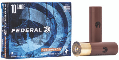 Federal Power-Shok Ammunition 10 Gauge 3-1/2" 1-3/4 oz Rifle Slug 5rnd Shotgun Ammo
