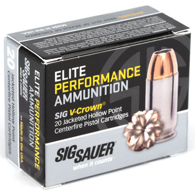 Sig Sauer E9mmA320 Elite VCrown 9mm 147 GR JHP 20 Rounds, E9MMA3-20
