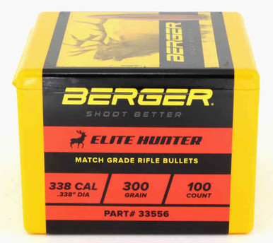 Berger Bullets Elite Hunter 33556 .338 Cal 300 gr Bullets-100cnt