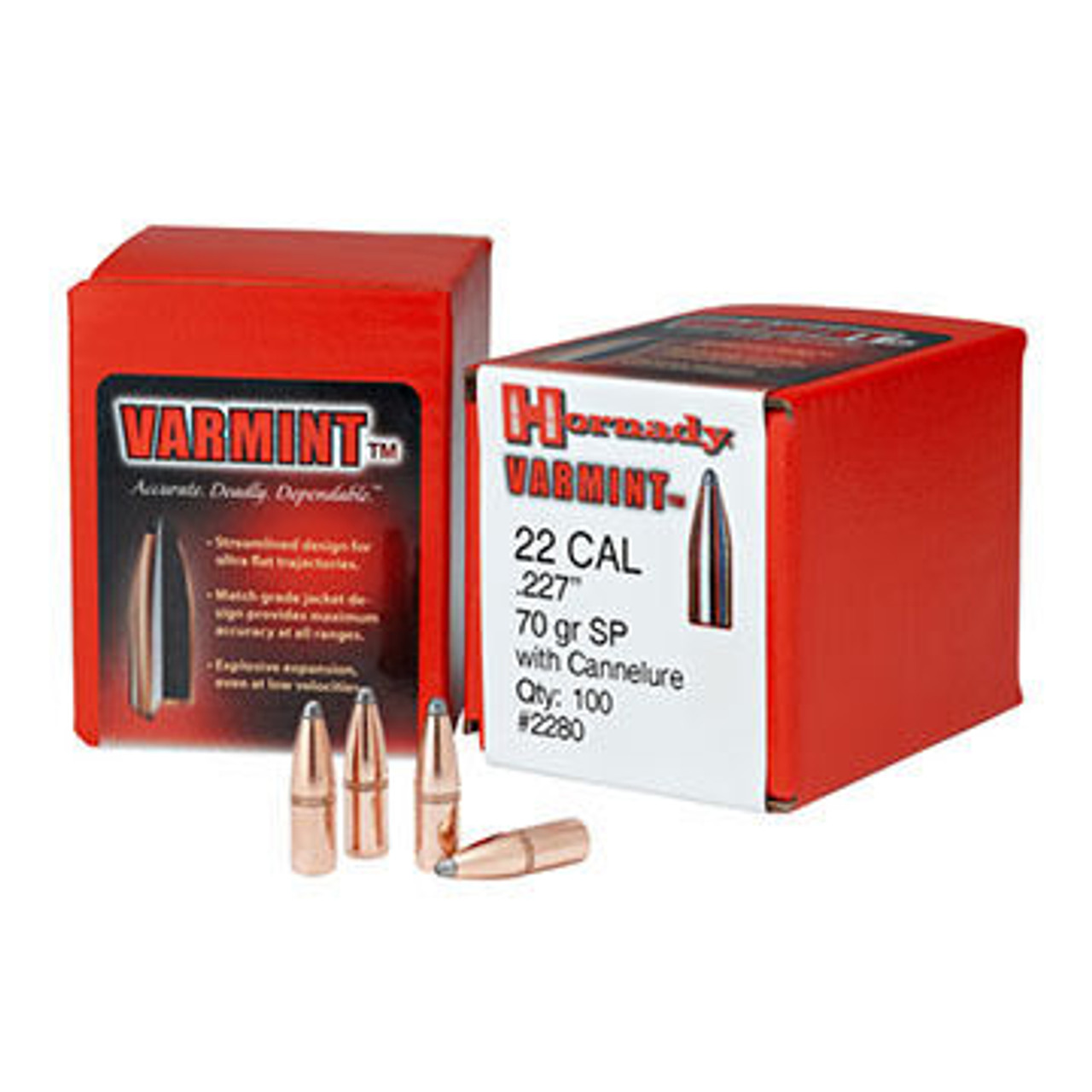 Hornady Varmint 22 Cal. 60 Grain .224" SP Rifle Bullet (100)