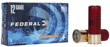Federal Power-Shok 12 Gauge 2.75" Buffered 00 Buckshot 12 Pellets 5Rnd Shotgun Ammo