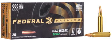Federal Gold Medal Sierra .223 Remington 77gr Matchking Boat Tail Hollow Point 20Rnd Rifle Ammunition