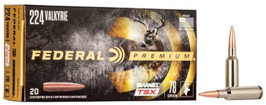 Federal Premium Barnes TSX .224 Valkyrie 78gr Triple-Shock X 20Rnd Rifle Ammunition