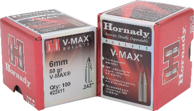 Hornady V-MAX 6mm 58 gr Bullets-100cnt