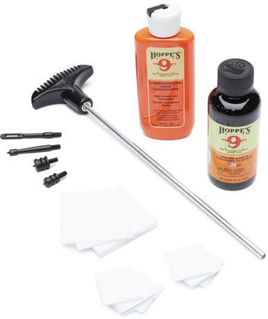 Hoppes .22 Caliber Pistol & Rifle Cleaning Kit with 3-Piece Aluminum Rod
