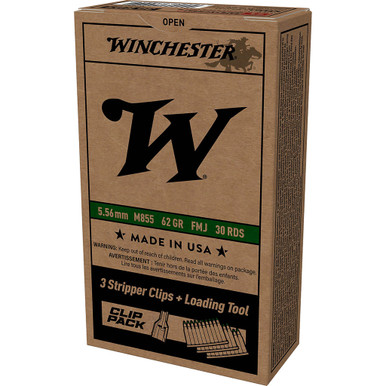 Winchester USA 5.56x45mm Nato 62gr M855 Penetrator FMJ 10 Round Clips 30Rnd Rifle Ammo