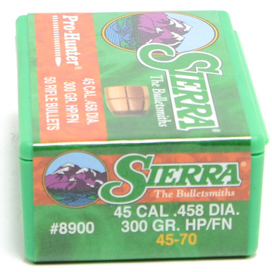 Sierra ProHunter 8900 .45 Cal 300 gr HP Flat Nose Bullets-50cnt