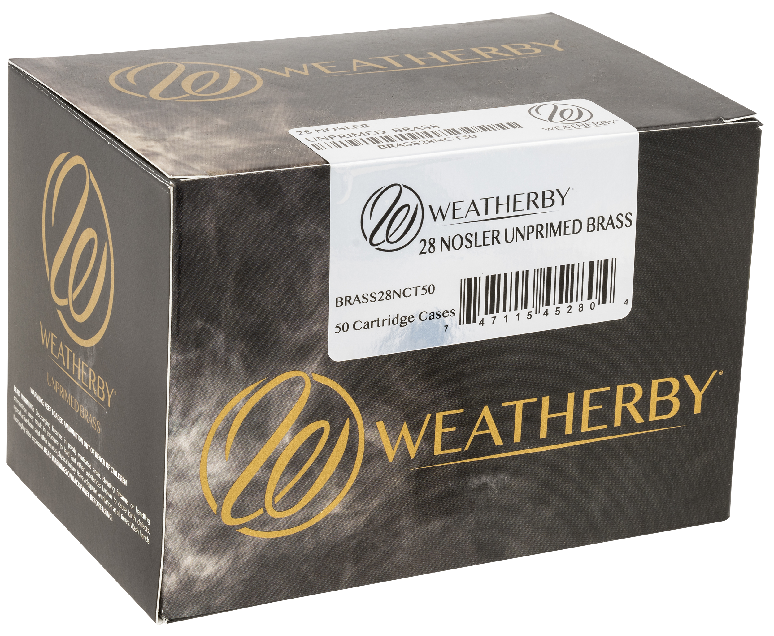 Weatherby Unprimed Cases, Wthby Brass28nct50 28 Nosler 50